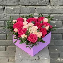 Цветочная композиция из Розы в коробке #REPLACE_PRED# Городище Волгоградской области