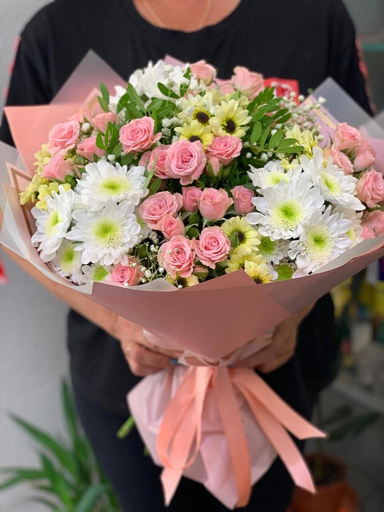 Букет цветов из: Розы и Хризантемы в Городище Волгоградской области