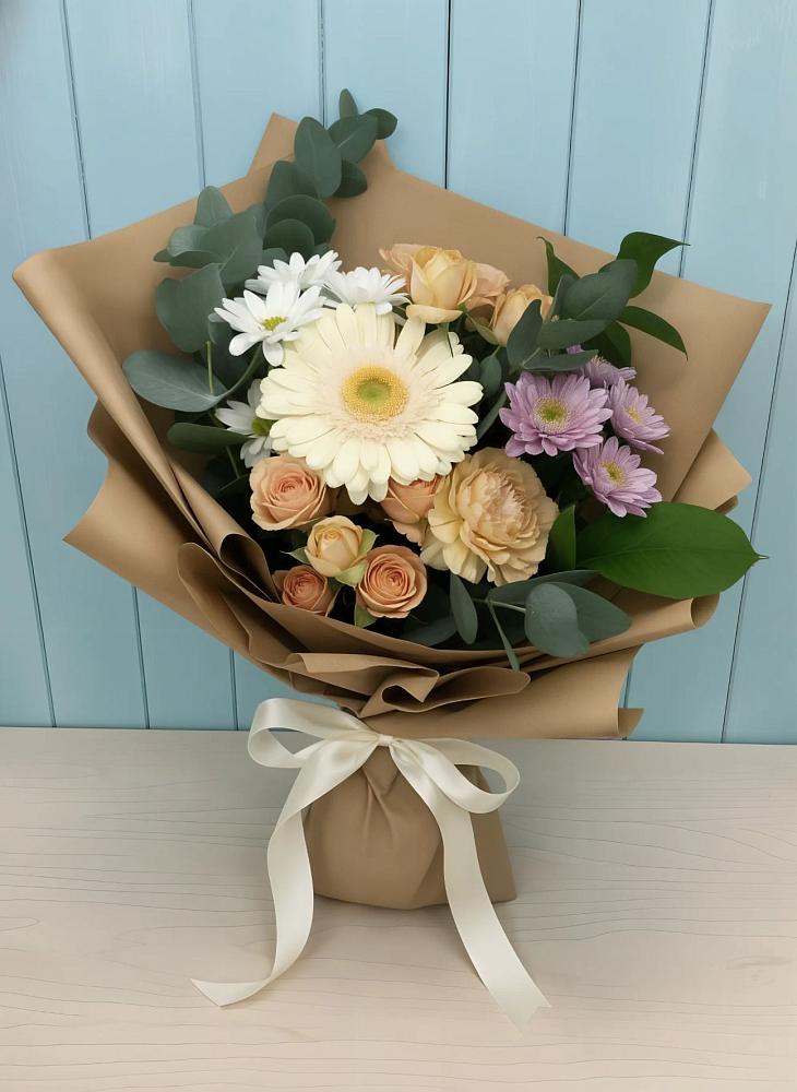 Букет цветов из: Герберы и Хризантемы в Городище Волгоградской области