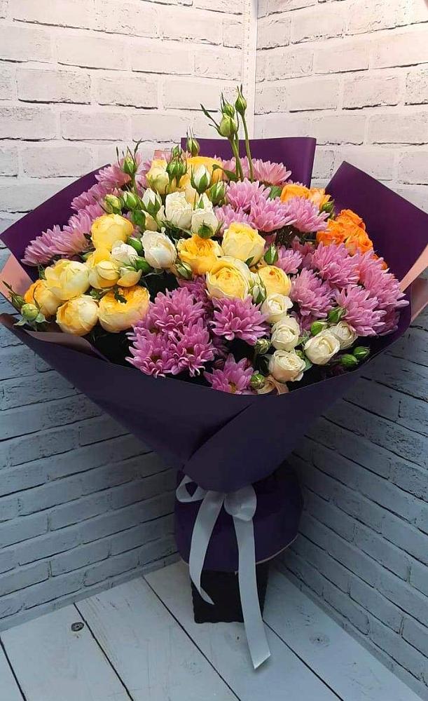 Букет цветов из: Хризантемы и Розы в Городище Волгоградской области