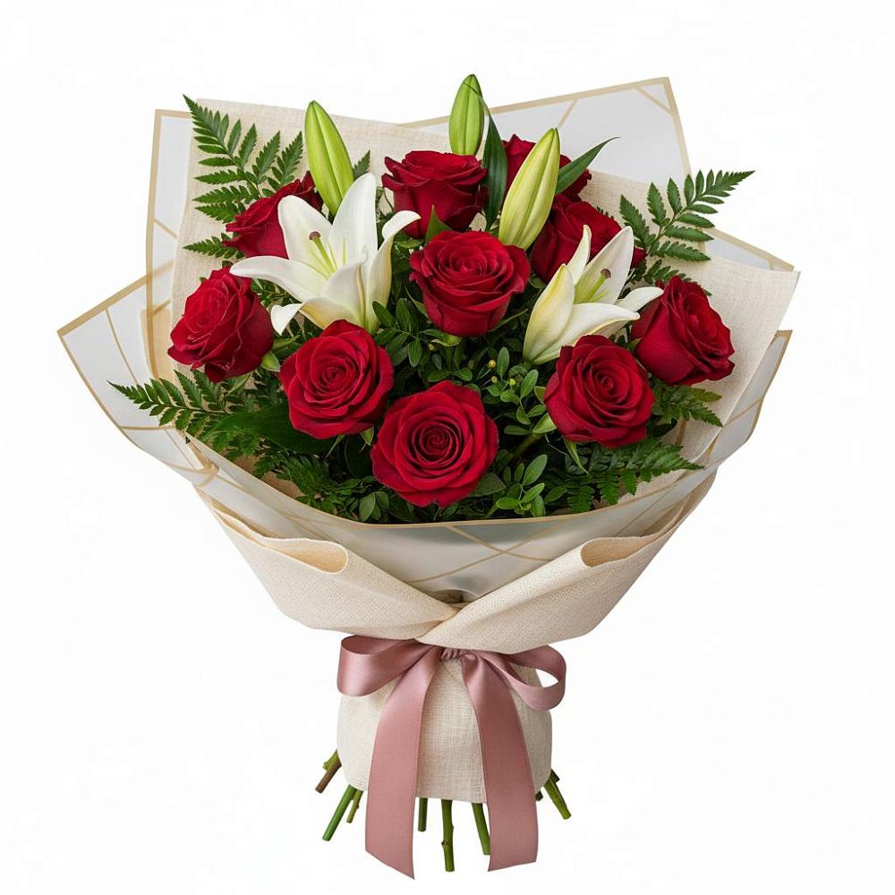 Букет цветов из: Лилии и Розы в Городище Волгоградской области