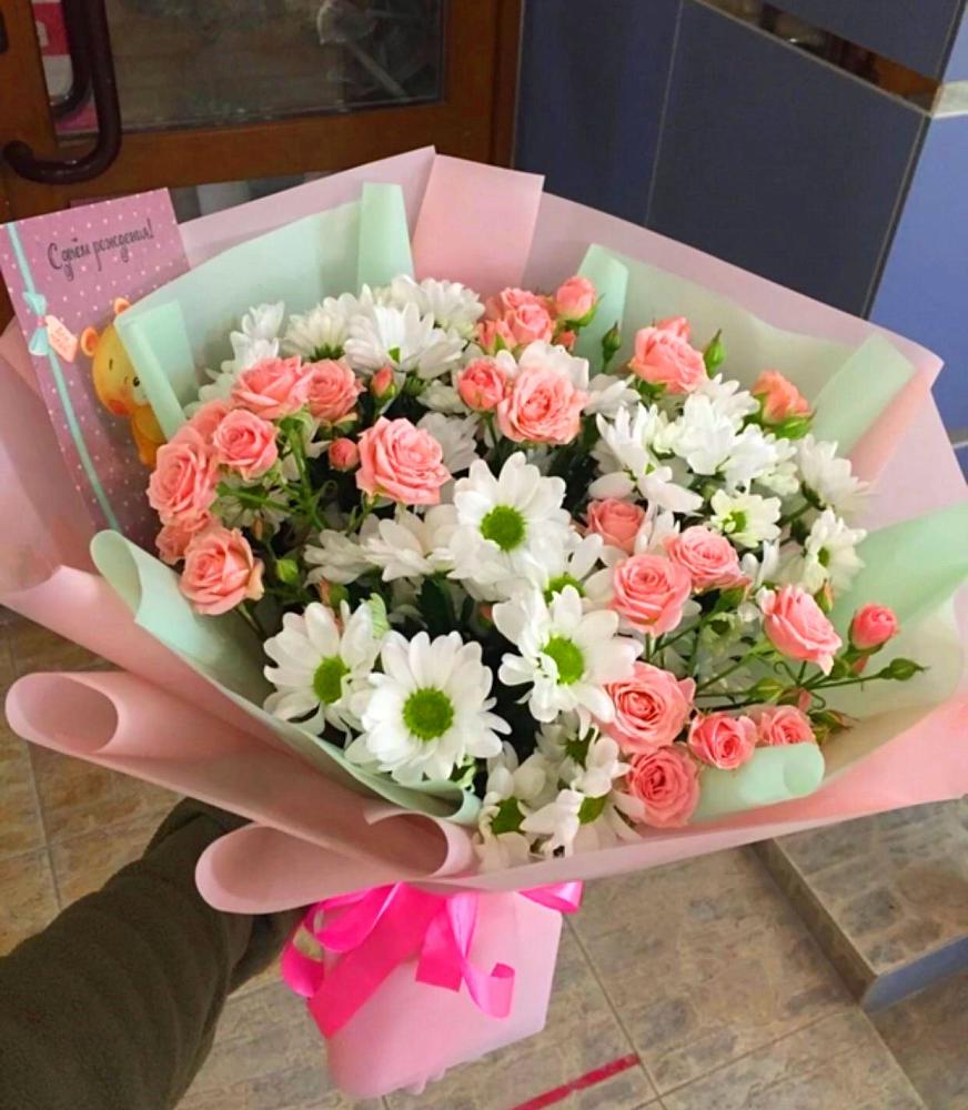 Букет цветов из: Розы и Хризантемы в Городище Волгоградской области