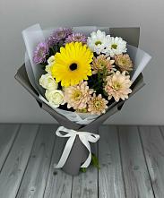 Букет цветов из:  Розы, Герберы и Хризантемы в Городище Волгоградской области