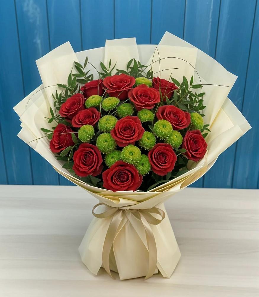 Букет цветов из: Розы и Хризантемы в Городище Волгоградской области